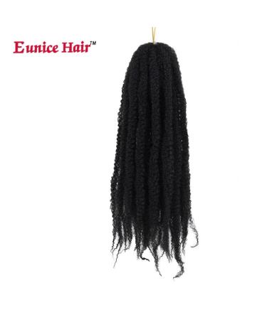 18 Inch Eunice Hair 3 Packs Synthetic Marley Braid Extensions - Afro Kinky Bulk Twist Crochet Braids #1B 46cm - Buy Online on SooperMarket.com
