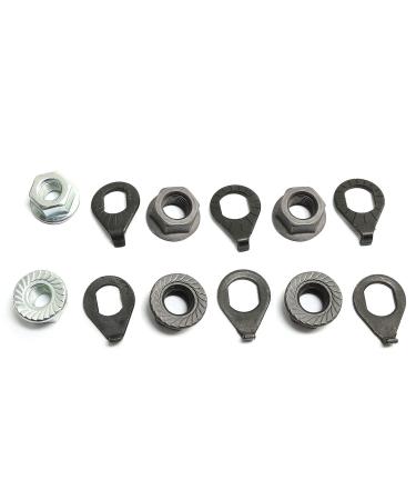 Pro Bamboo Kitchen 3 Sizes 304 Stainless Steel Bicycle Hub Flange Axle Nut Kit with Safety Washers for Front and Rear Bike Wheel