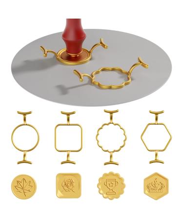 Sweet password 4PCS Metal Wax Seal Molds for 1 Inch Wax Seal Stamp  Wax Seal Stamp Rings Set with 1PC Silicone Mat  Sealing Wax Stamp Kit Gold-4pcs