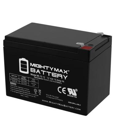 Mighty Max Battery ML15-12 12V 15AH F2 Battery REPL. 6DZM-10 6-DZM-10