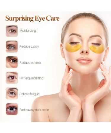 10 Pairs 24K Gold Under-Eye Masks - Anti-Aging Gel Collagen for Dark Circles & Puffiness - Buy Online on SooperMarket.com