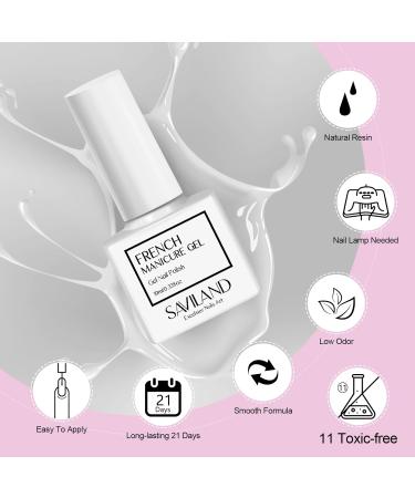 Saviland French White Gel Nail Polish: 10ml Upgrade U V/LED Soak Off Gel Nail Polish Manicure for Professional Salon Home Use Long Lasting Easy to Apply and Safe AA -French Gel Polish White-10ML - Buy Online on SooperMarket.com