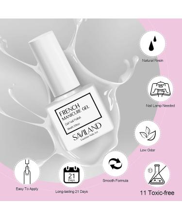 Saviland French Gel Nail Polish - White 10ML UV LED French Manicure Brush Gel - Professional French Nail Art - 0.34 Fl Oz - Buy Online on SooperMarket.com