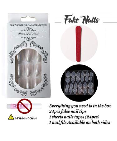 Belicey Glossy Press on Nails - White Square Medium Fake Nails for Women & Teens (Laser Silver) | Full Cover Ballerina Arts Nails - Buy Online on SooperMarket.com