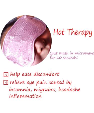 2 Pack Cooling Gel Eye Masks with Plush Backing - Pink | Headache, Puffiness, Migraine, Stress Relief - Buy Online on SooperMarket.com