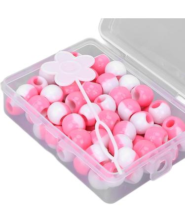 74 Pcs Round Hair Beads DIY Braid Hair Beads Braids for Girls(Pink) - Buy Online on SooperMarket.com