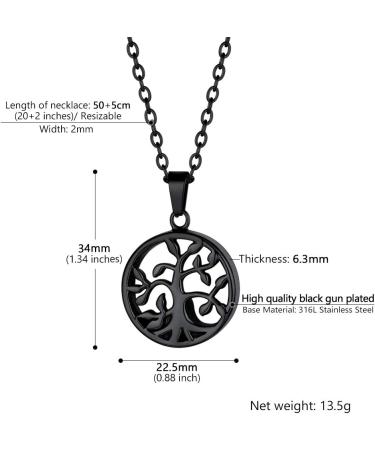 Prosteel Personalized Urn Necklace - Custom Cross Maria & Life Tree Pendant with Stainless Steel & 18K Gold Options | Memorial Ash Jewelry - Buy Online on SooperMarket.com