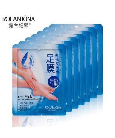 Foot Care Mask - Rolanjona | 5 Pairs | Bamboo Acid & Milk Membrane | Whitening & Moisturizing Peeling for Soft Feet - International Shipping Available - Buy Online on SooperMarket.com