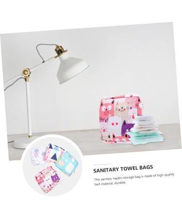4pcs Menstrual Pad Storage Bag Set | Zip Lock Organizer Pouch for Women | Cotton Portable Travel Case | Pad Holder with Zipper - Buy Online on SooperMarket.com