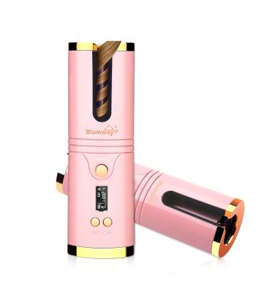 Cordless Auto Hair Curler Portable Hair Curling Wand Rechargeable Automatic Curling Iron with LCD Temperature Display and Timer Magic Styling Tools Fast Heating Ceramic Barrel for Hair Styling
