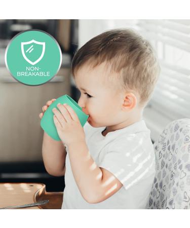 Sperric Silicone Mini Cups for Toddlers - 2 Pack, 4.5 oz - Light Blue/Cool Gray - Buy Online on SooperMarket.com