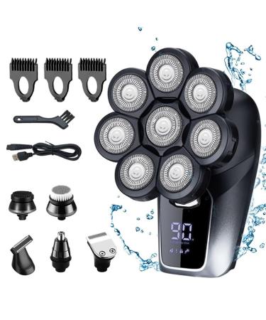 6 In1 Multifunctional 8D Bald Head Shaver Electric Razor Head Shavers for Bald Men LED Display Shavers Mini Portable Digital
