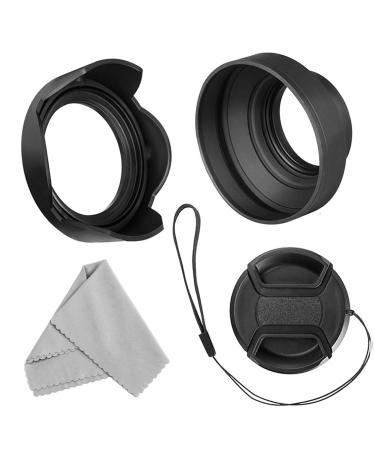 Veatree 58mm Lens Hood Set for Canon EOS 77D 80D 90D Rebel T8i T7 T7i T6i T6s T6 SL2 SL3 DSLR Cameras with EF-S 18-55mm F3.5-5.6 is STM & EF-S 18-55mm F4-5.6 is STM & RF 24-50mm, Replace Canon EW-63C