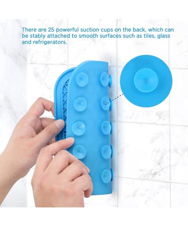 2 Pcs Dog Lick Mat Set with Suction Cups | Slow Feeder Silicone Pad for Dogs and Cats with Spatula - Yellow & Blue - Buy Online on SooperMarket.com