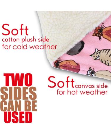 Large Hanging Cat Hammock Bed | Adjustable Strap, Reversible Soft Pet Bed for Small Pets (22.8x18.5in) - Buy Online on SooperMarket.com