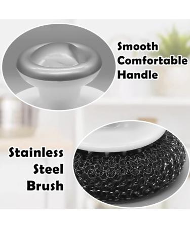GIISH Stainless Steel Scrubber Heavy Duty Pot Scrubbers Dish Scrubber with Handle Cleaning Brush Wash for Dish - Buy Online on SooperMarket.com