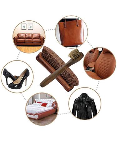 Set of 2 Wooden Shoe Brushes with Horse Hair Bristles - Shoe Shine, Clean, Buff, and Polish Shoes, Sofas, Bags, and Furniture - Buy Online on SooperMarket.com