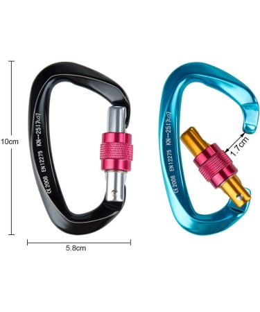 Buy Tompig Heavy Duty Carabiner 25kn - Secure Climbing Clips with Screw Lock for Climbing Hammocks & Dog Lines - International Shipping Available - Buy Online on SooperMarket.com