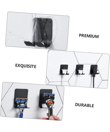 CABILOCK 16 STK Self-Adhesive Razor Hooks | Rustproof Steel Kitchen Utensil & Toothbrush Holder | Black | International Shipping - Buy Online on SooperMarket.com