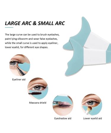 Deacocal 4Pcs Reusable Silicone Eyeliner Stencils | Mascara Shield & Eyeshadow Applicator Guide Tool - Blue - Buy Online on SooperMarket.com