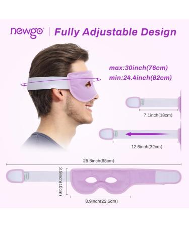 NEWGO Cold Eye Mask - Reusable Hot Cold Therapy Cooling Eye Mask for Puffy Eyes, Migraine, Dark Circles, Dry Eyes, Swollen Eyes, Sinus Pain - Light Purple - Buy Online on SooperMarket.com