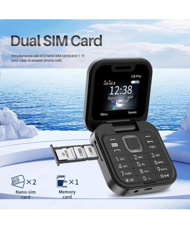 Jhialg Mini Flip Handy - FM Radio 2SIM Vibration Black Ideal for Seniors - Buy Online on SooperMarket.com