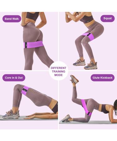 Fabric Resistance Bands Set of 3 for Hips & Glutes - Non-Slip Workout Bands for Men and Women - Strength Training Yoga Pilates Fitness - Black Purple Green - Buy Online on SooperMarket.com