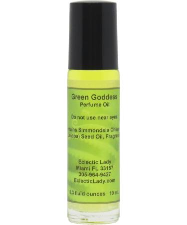 Green Goddess Perfume Oil 0.3 fl oz Portable Roll-On Fragrance with Long-Lasting Scent Delightful Essential Oils and Jojoba Oil For Daily Use 0.3 Fl Oz (Pack of 1)