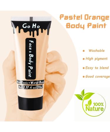 Go Ho Pastel Orange Cream Face Body Paint 2.37oz 70ml - Water Based Makeup for SFX, Cosplay, Halloween - Buy Online on SooperMarket.com