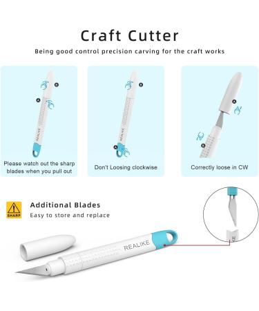 REALIKE Craft Weeding Tools Kit - Scraper, Spatula, Scissors, Tweezers - Blue 5 Piece Set for Vinyl Cardstock Crafting - Compatible with Cricut, Silhouette, Siser HTV, Oracal Vinyl - Buy Online on SooperMarket.com
