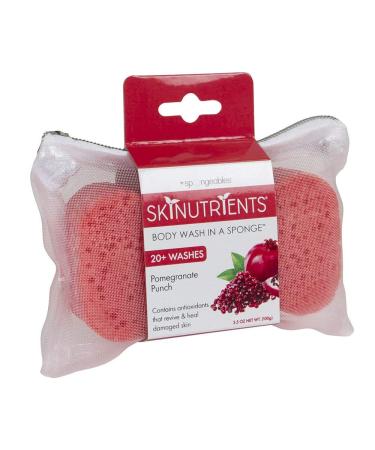 Spongeables Body Wash in a 20+ Wash Sponge Pomegranate Punch 1 Count Pomegranate Punch 3.5 Ounce (Pack of 1)