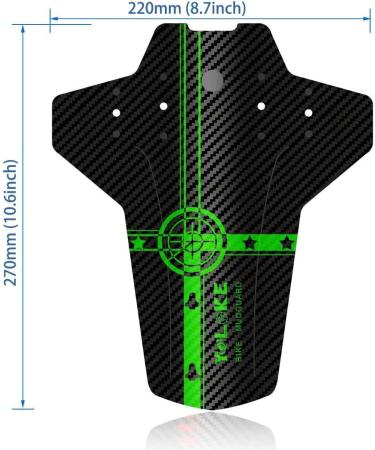 FETESNICE Mountain Bike Fender Set - Front and Rear Mud Guards for 20-29 Bicycles, Adjustable, Green - Buy Online on SooperMarket.com
