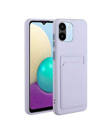 Tivenfezk Nadoli Silicone case for Xiaomi Redmi A1 Ultra thin shockproof scratch -resistant wallet soft TPU protective cover mobile phone case with credit card holder Xiaomi Redmi A1 purple