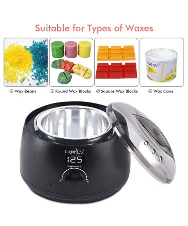 Waxkiss Digital Wax Warmer for Professional Hair Removal - 14oz Pot, See-Through Lid, Black - Buy Online on SooperMarket.com