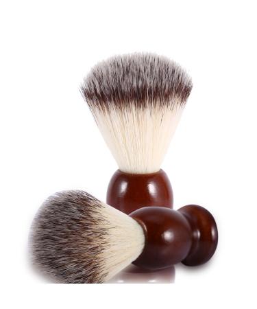 Male Beard Shaving Brush - Nylon Hair & Wooden Handle - Premium Facial Cleansing Tool for Men - Buy Online on SooperMarket.com