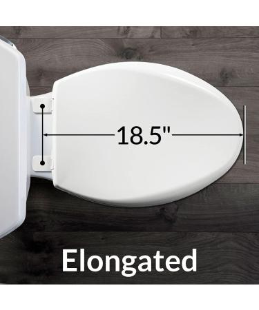 MAYFAIR 1843SLOW 000 Lannon Elongated Toilet Seat with Slow Close and Never Loosen Feature - Durable White Enameled Wood - 1 Pack - Buy Online on SooperMarket.com