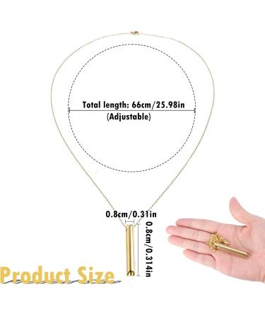 Anxiety Necklace Stress Relief Whistle Necklace with Chain Gold Meditation Breathing Necklace Exercise Device for for Women Men Mindful Breathing Relax Relief Stress Relief Calming Down - Buy Online on SooperMarket.com