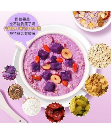 Purple potato konjac Congee 600g/can Instant Lotus Root Starch Soup food replacement Breakfast porridge Sweet potato red date chia powder Nutritious and Healthy oatmeal cereals Chinese snack (5can) - Buy Online on SooperMarket.com