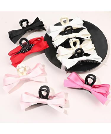 JSGHGDF Cute Sweet Hair Clip Simple Ribbon -style Bunches Sweet Balletcore Style Red on black - Buy Online on SooperMarket.com