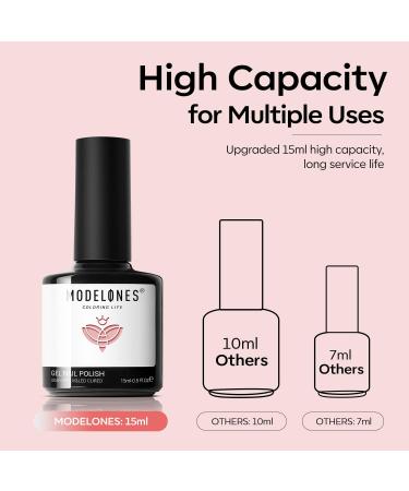 Modelones Gel Nail Polish Set 2 PCS 15 ML Sheer Jelly Nude Pink Translucent Glitter Gel Polish Set for Nail Art DIY Shimmer French Manicure at Home for Women Girls - Buy Online on SooperMarket.com