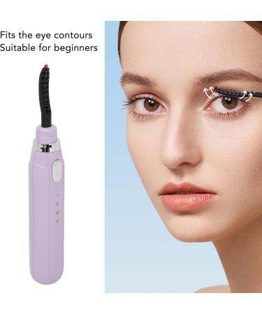 Heated Eyelash Curler Professional Intelligent Electric Heated Eyelash Curler with 3 Temperature Settings Compact Lightweight Thick Curly Slender Beauty for Women (Purple) - Buy Online on SooperMarket.com