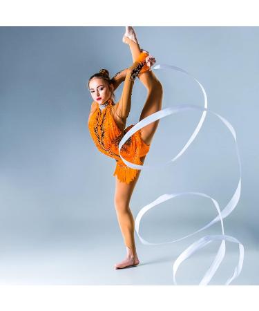 Grevosea 4pcs Gymnastics Dance Ribbons with 30cm Wand - White Rhythmic Gymnastics Equipment for Kids Talent Shows - 78.74inch Streamers - Buy Online on SooperMarket.com