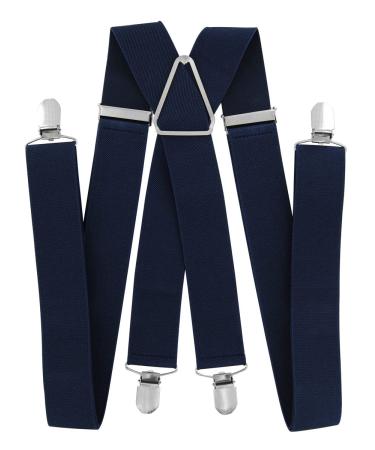 axy men's suspenders wide 35mm with 4 strong clips X-shape and women's black-blue