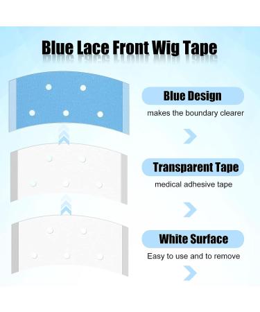 Loopeer 150 Pcs Double Sided Wig Tape | Waterproof Strong Adhesive Strips for Lace Front Wig, Toupee, Hair Pieces | Blue Lace Tape for Hair Extension - Buy Online on SooperMarket.com