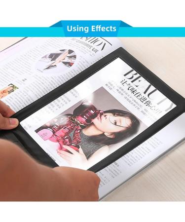 Jeanoko Reading Magnifier Magnifier Sheet PVC Bookmark Reading Aid A4 Full Page 3X Magnifying Tool for Elderly and People with Low Vision - Buy Online on SooperMarket.com