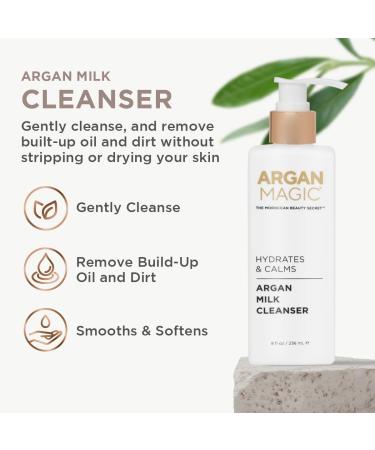 Argan Magic Hydrating Argan Milk Cleanser | Gentle Oil & Dirt Removal | Paraben & Cruelty Free | Made in USA (8 Fl Oz - Buy Online on SooperMarket.com