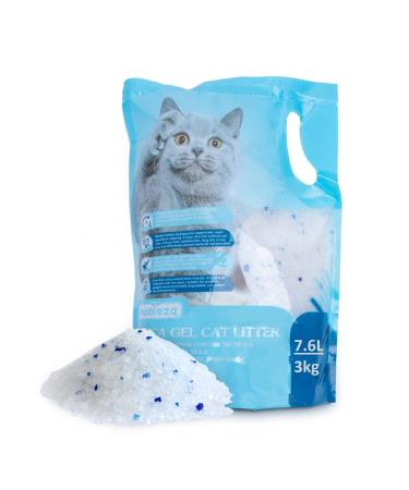 Nobleza - Silica Cat Litter Crystals Kitten Litter 7.6L 3kg Ultra Absorbent Effective Odour Control Dust-Free Biodegradable Hygiene