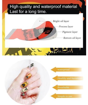 Kalolary Halloween Gel Nail Polish Stickers 20PCS Nail Adhesive Wrap Full Wraps Gel Nail Strips with Nail File and Stick for Halloween Nail Art Decor (UV/LED Lamp Required) - Buy Online on SooperMarket.com