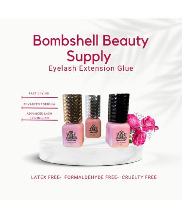 Bombshell Beauty Supply Lash Adhesive - Professional Volume Eyelash Extensions 5ml 0.5 Sec Drying Time 6-7 Weeks Retention Black Semi-Permanent Adhesive - Buy Online on SooperMarket.com
