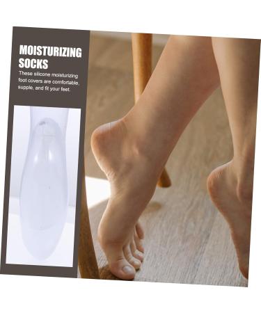 minkissy 4 Pairs Silicone Feet Plantar Socks Silicone Gel Moisturizing Socks Foot Spa Socks Foot Lotion Socks Cracked Feet Socks Anti-Cracking Socks Stretchy Gel Socks Spa Corn L 19.5X9.5X1.5CM - Buy Online on SooperMarket.com